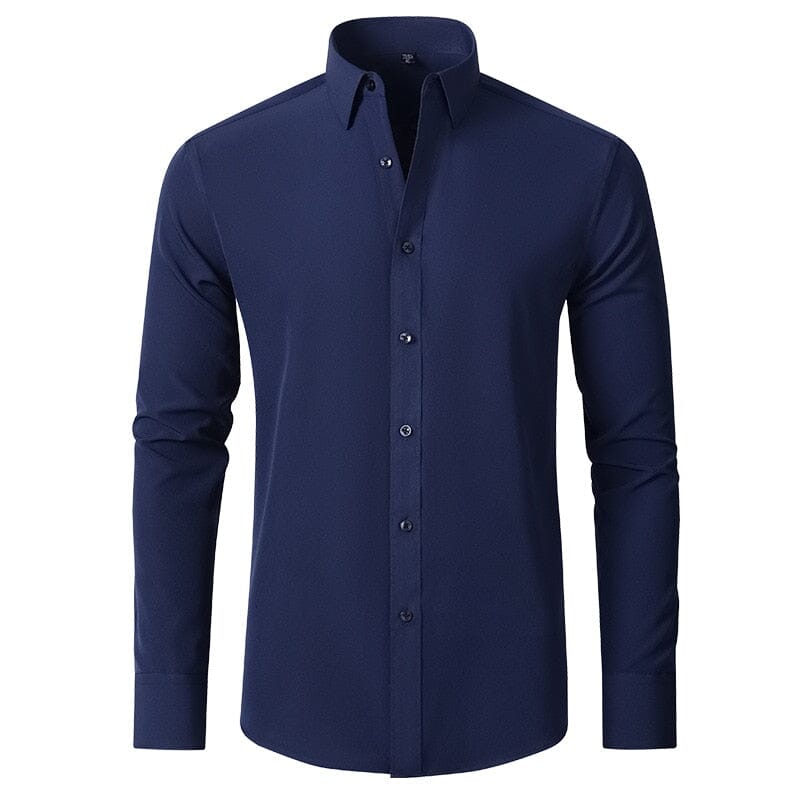 Camisa Flexível Ultra Comfort® Tecido Seda Gelo - Não amarrota Vestuário Masculino Direct Ofertas Azul P 